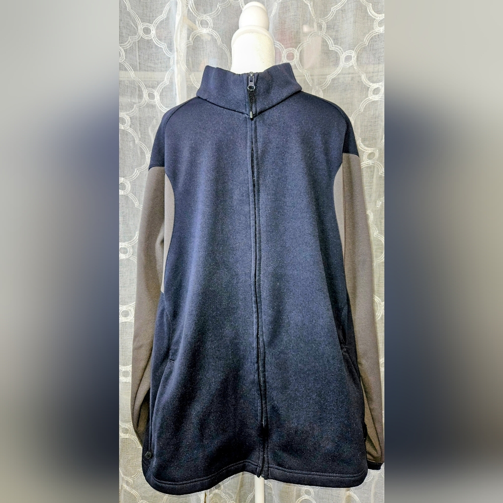 North End Men's Navy Blue and Gray Sweater Jacket - Size XL